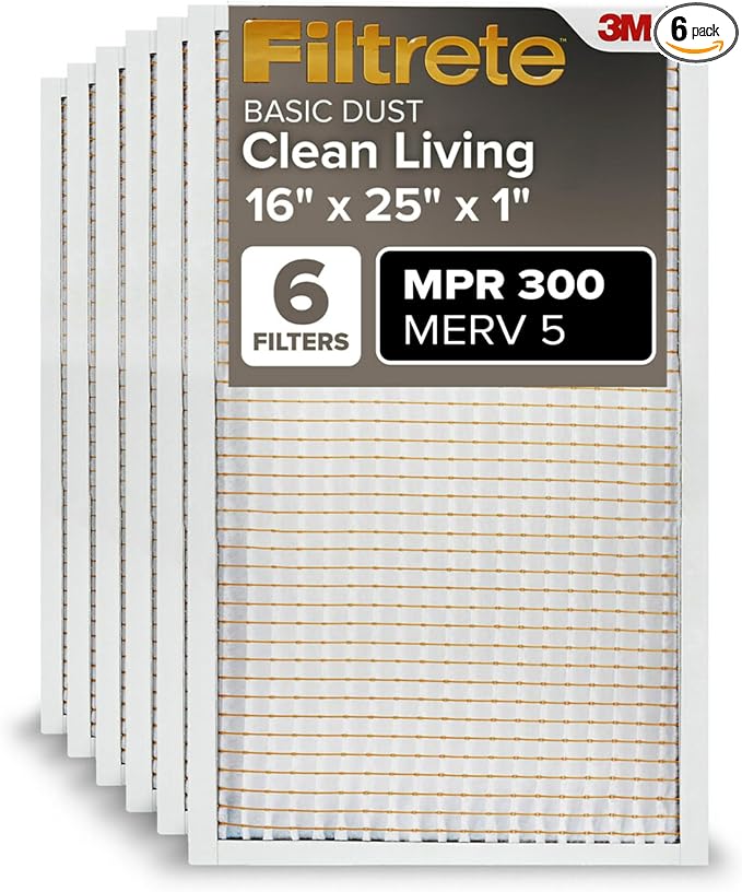 Filtrete 16x25x1 AC Furnace Air Filter, MERV 5, MPR 300, Capture Unwanted by Filtrete