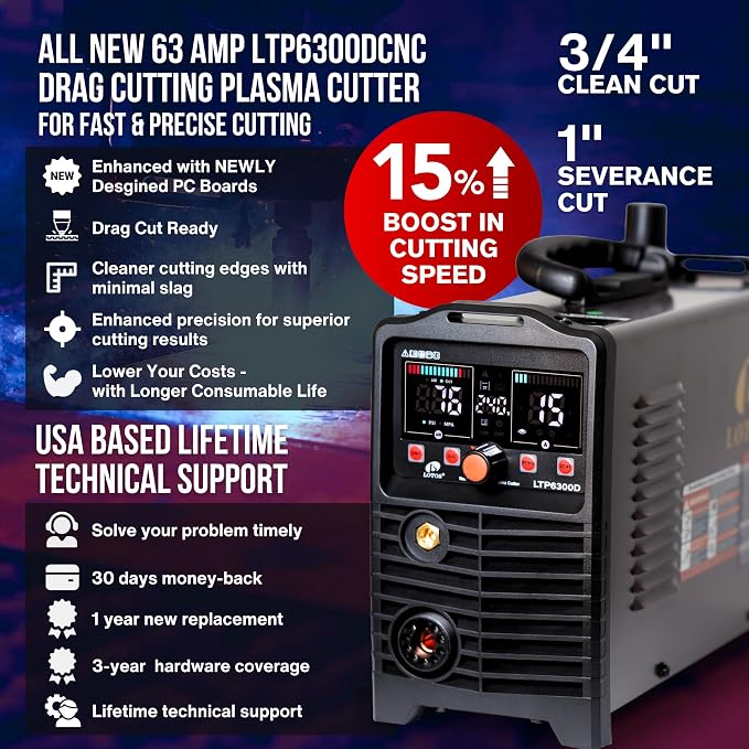 LTP6300D | 63A Non-Touch Pilot Arc Plasma Cutter, Drag-Cut Enabled, Non-HF - Image 4