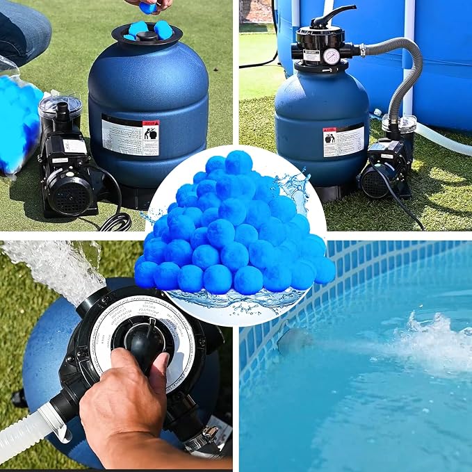 QwayHome 3.1 lbs Pool Filter Balls, Reusable Filter Sand Balls - Image 6