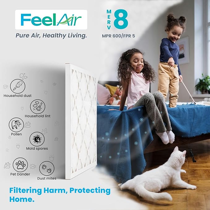 20x25x1 Air Filter, MERV 8, 6 Pack – Premium Pleated HVAC & Furnace Filter - Image 3