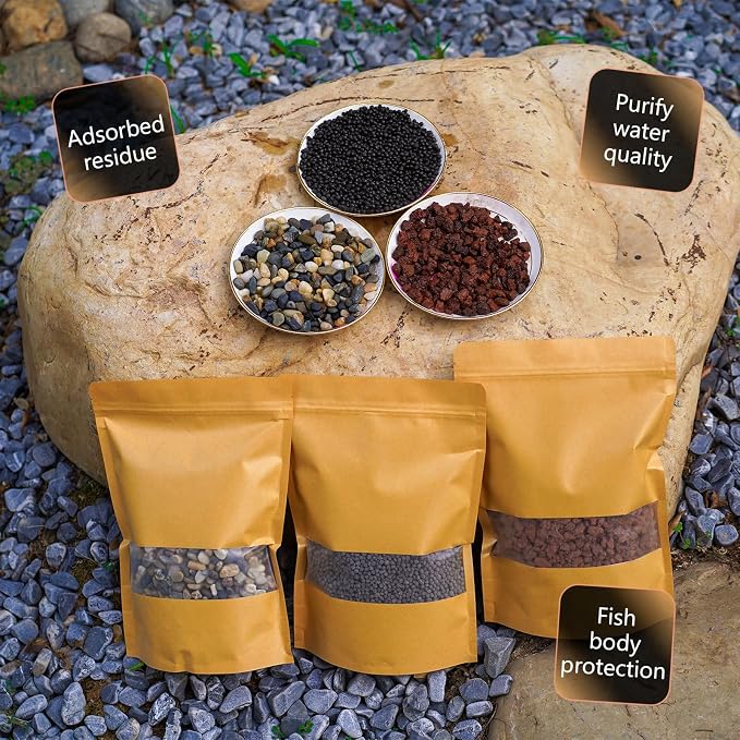 3-in-1 Low Maintenance Aquarium Filter Bio Media: Volcanic Rock, Natural Gravel - Image 3