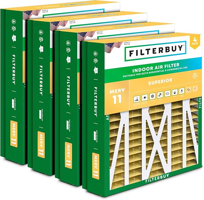 Filterbuy 24.5x27x5 Air Filter MERV 11 Superior Pet & Allergy Defense, Pleated by Filterbuy
