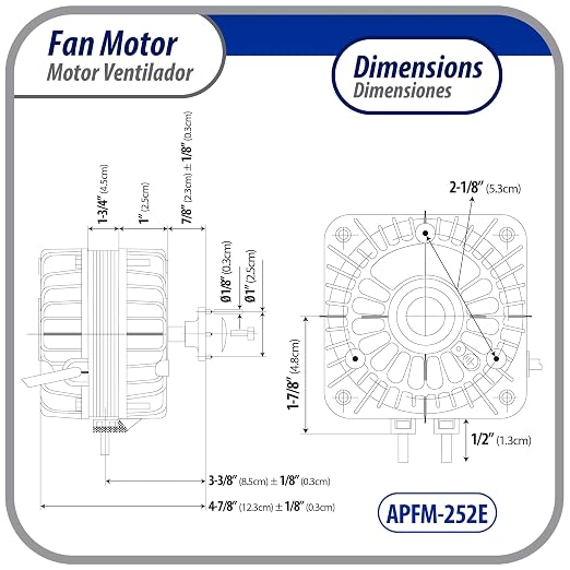 Appli Parts APFM-252E 25W refrigeration condenser and evaporator motor 220V - Image 2