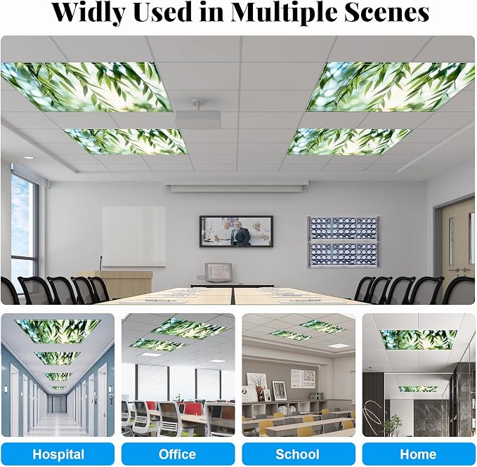 2 Pack Fluorescent Light Covers- 4 x 2 Feet Magnetic Ceiling Light Cover Room - Image 3