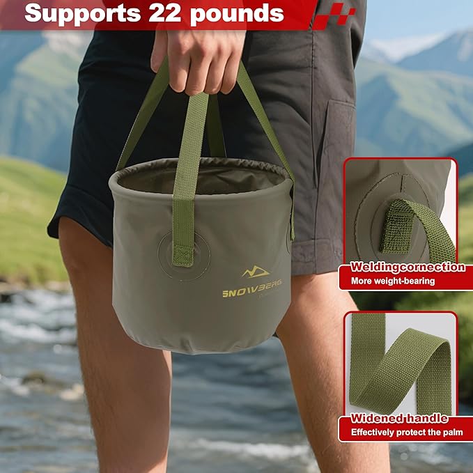 Multifunctional Collapsible Bucket,Portable Bin,Car Wash Bucket,Lightweight Foldable Bucket with Handles for Camping,Dish Washing,Laundry,Soaking Feet,Fishing,Hiking