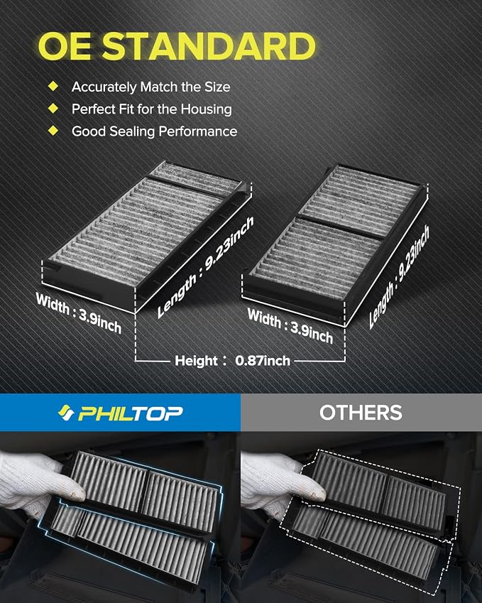 PHILTOP HEPA Cabin Air Filter w/Activated Carbon, Compatible - Image 7