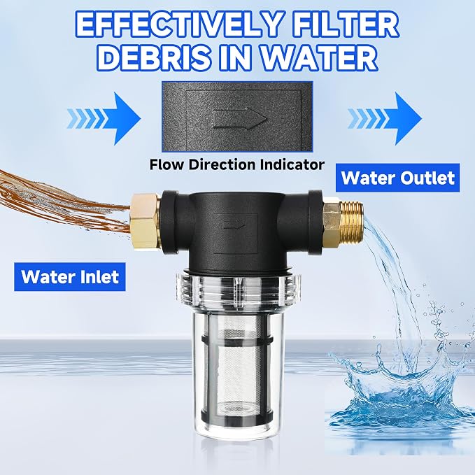 M MINGLE Garden Hose Filter for Pressure Washer Inlet, Inline Sediment Water - Image 5