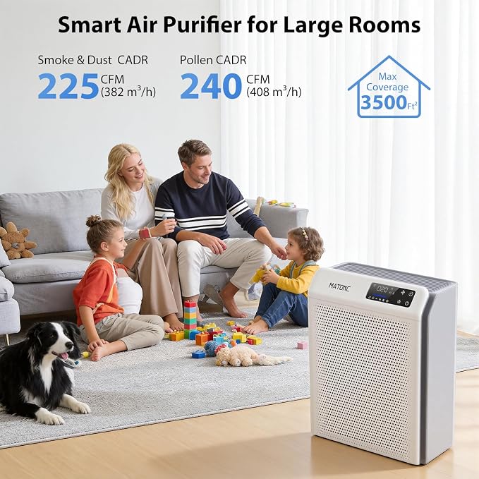Air Purifier for Home Large Room Up to 3500 Ft², Smart WiFi App Control Air - Image 3