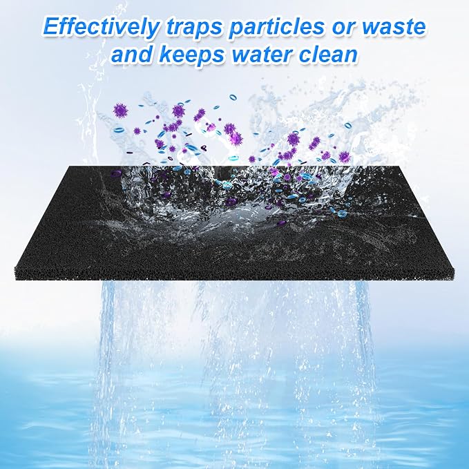 2 Pack Aquarium Bio Sponge Filter Pad, 40 PPI Fish Tank Filter Foam Sponges - Image 4