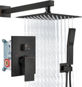 Aolemi Shower Faucet Set Rain Shower System with Handheld Spray Bathroom Shower Combo Rough-in Valve and Shower Trim Kit Included Oil Rubbed Bronze 8 Inch Wall Mount Shower Head