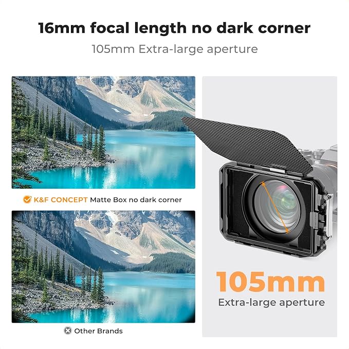 K&F CONCEPT Mini Matte Box +ND4+ND32 Filters Kit, DSLR Matte Box - Image 5