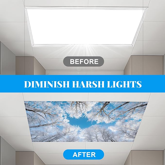 2 Pack Fluorescent Light Covers- 4 x 2 Feet Magnetic Ceiling Light Cover Room - Image 6