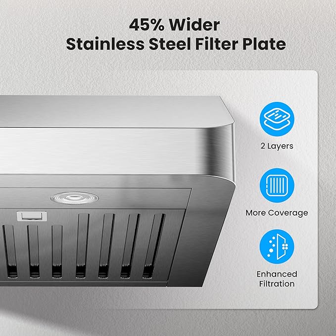 Under Cabinet Range Hood 36 Inch, 980CFM Fast Venting Kitchen Hood - Image 4
