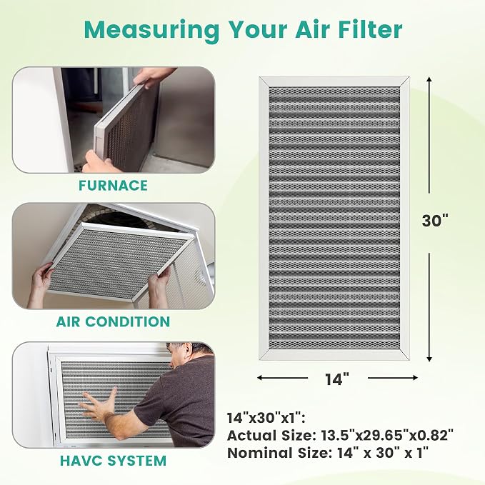 14x30x1 HVAC Furnace Air Filter, Washable Electrostatic Furnace Filter - Image 3