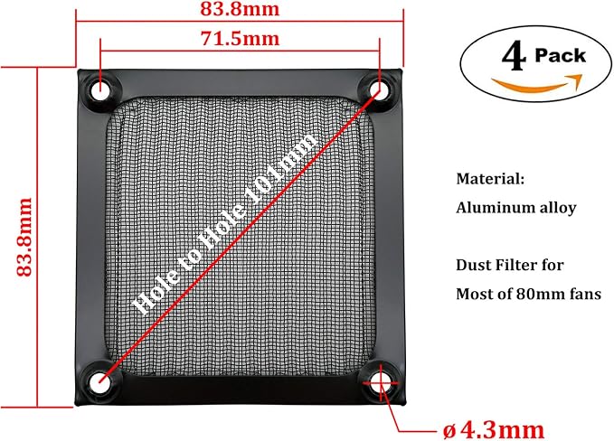 80mm Computer Fan Filter Grills - Image 2