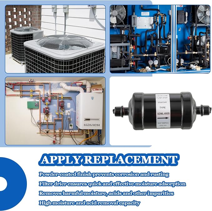 BOJACK Single Flow Refrigerant Filter Dryer Liquid Line SDML-083S 3/8" Sweat - Image 6