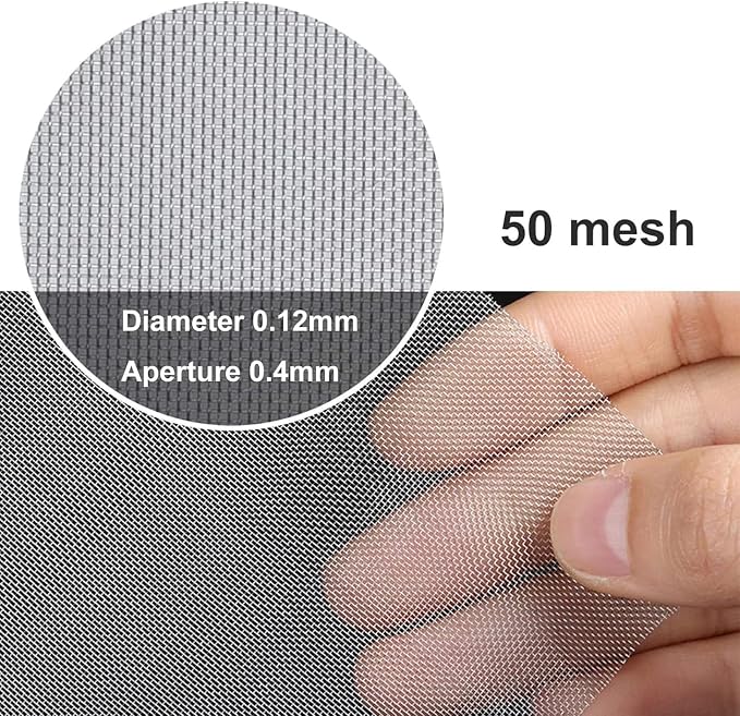 304 Stainless Steel Woven Mesh Panel, 50 Mesh 0.4mm Rustproof Metal Screen - Image 3