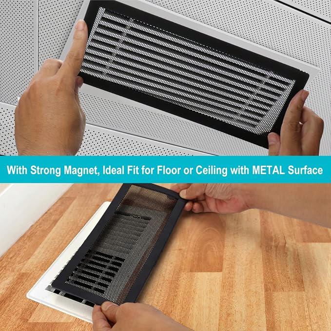 Magnetic Floor Register Vent Covers, 5.5 x 12 Inch Air Vent Filter Mesh - Image 4