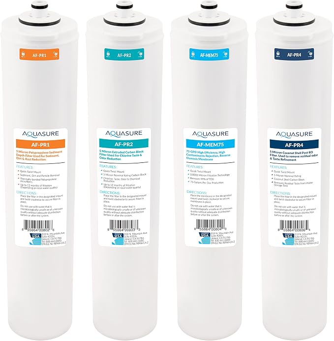 Aquasure Premier Series Complete 4-Stage Quick Twist Filter Replacement by Aquasure