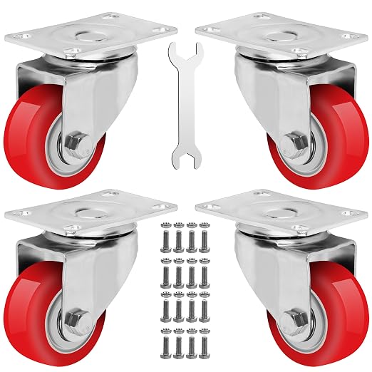 3 Inch Heavy Duty Casters Set of 4, Scratch Resistant & 360 Degree Rotatable - Image 8