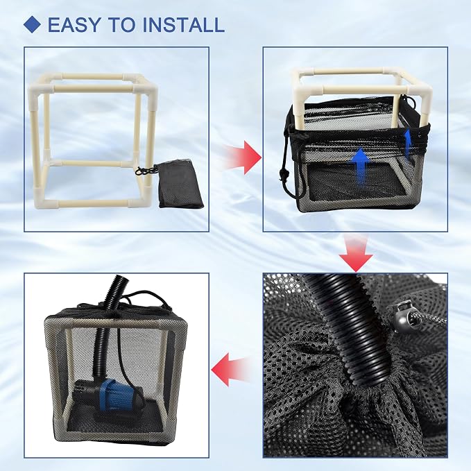 CONQUERALL 7 Inch Pond Filter Bag Large Pump Filter Box Nylon Media Cover - Image 6
