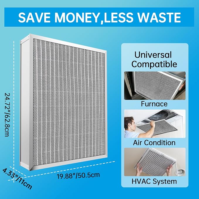 UBeesize 20x25x5 Reusable Air Filter HVAC AC Furnace Filter, Lasts a Lifetime - Image 4