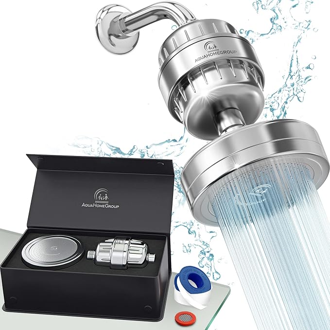 AquaHomeGroup Luxury Filtered Shower Head Set 20+3 Stage Shower Filter by Aquahomegroup
