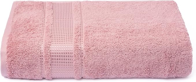 Melissa Linen, Bath Sheet, 100% Turkish Cotton Towel for Bathroom, Absorbent, Quick Dry, Durable and Soft Shower Towel, 35 in x 60 in Large, Spa and Hotel Quality, Dusty Pink
