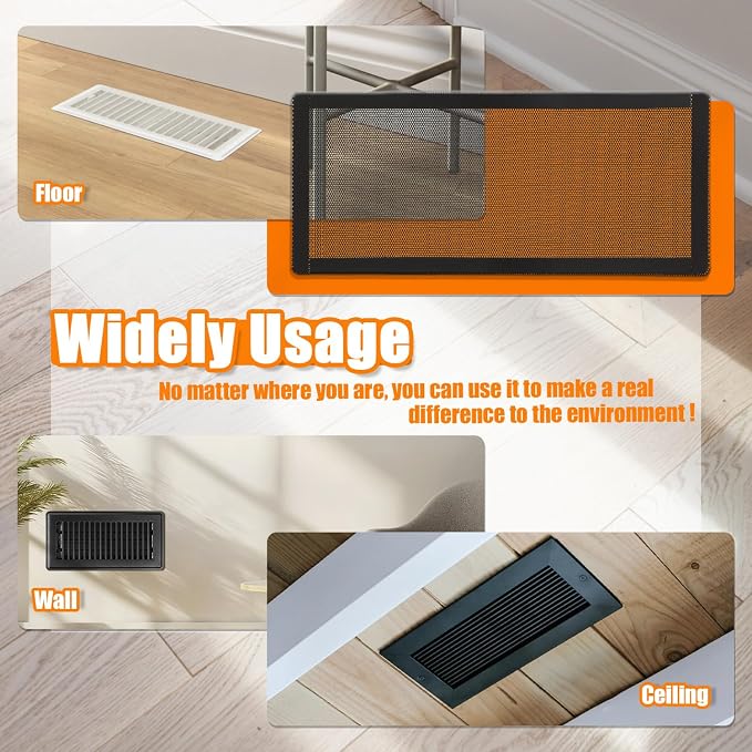 Magnetic Floor Vent Covers- 4"x10" Air Vent Screen Mesh Cover, Floor Register - Image 7