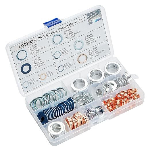140PCS Oil Drain Plug Gasket Assortment Oil Crush Washers Seals Kit by KOOPATZ
