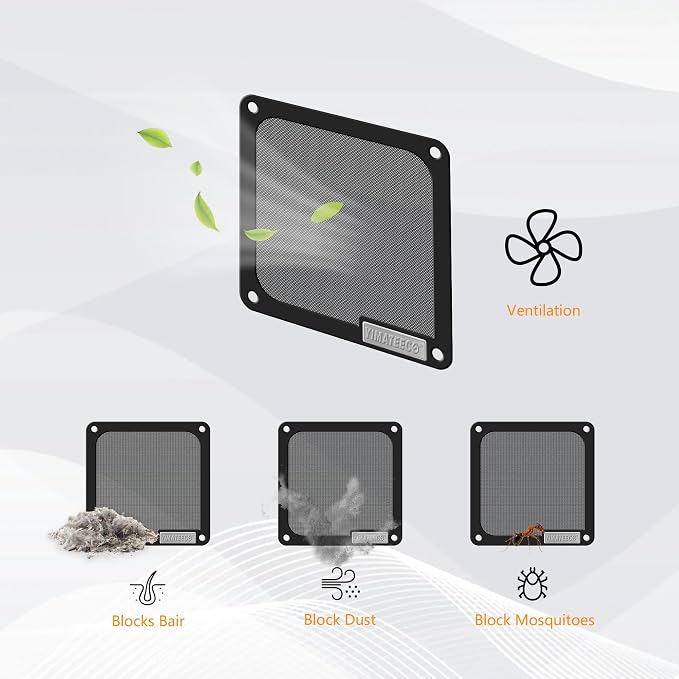 140mm PC Dust Filter for Computer Cooler Fan/PSU/Routers PVC 50 Mesh, Magnetic - Image 3