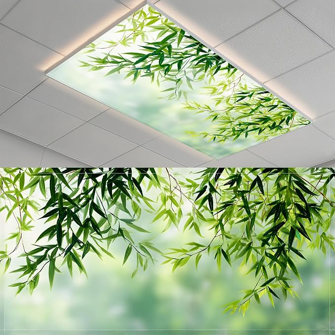 2 Pack Fluorescent Light Covers- 4 x 2 Feet Magnetic Ceiling Light Cover Room by BSFHH