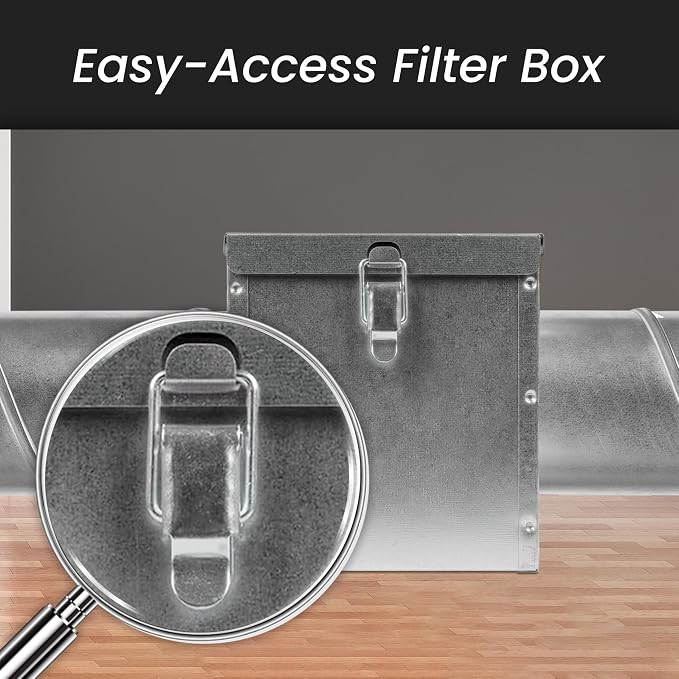 Repa Market 4" Duct Air Filter Box – Galvanized Steel Inline Dryer Filter - Image 4
