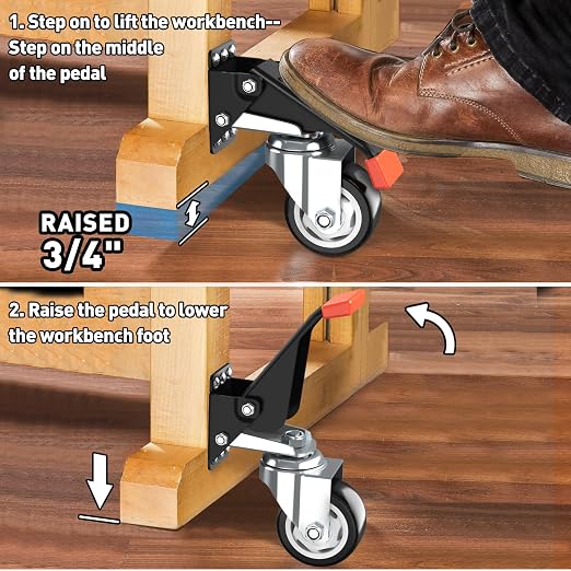 SPACEKEEPER Workbench Casters Kit 880 Lbs - Image 4