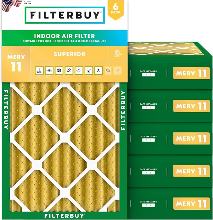 Filterbuy 20x30x4 Air Filter MERV 11 Superior Pet & Allergy Defense, by Filterbuy