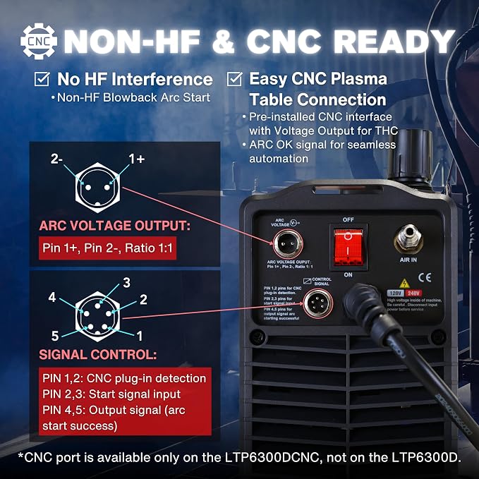 LTP6300DCNC | 63A CNC-Enabled Plasma Cutter, Drag-Cut Enables, Non-HF Blowback - Image 3