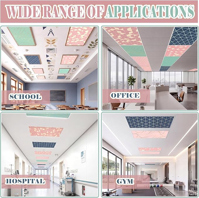 Retisee 8 Pcs Back to School Geometric Fluorescent Light Covers - Image 4