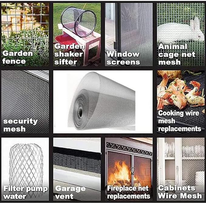 KISKIS 304 Stainless Steel Woven Wire Mesh, Wire Mesh Window Screen Mesh - Image 5
