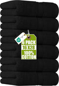 Utopia Towels 6 Pack Premium Hand Towels Set, 16 by 28 inches, 100% Ring Spun Cotton, Ultra Soft and Highly Absorbent 600GSM Towels for Bathroom, Gym, Shower, Hotel, and Spa, Black