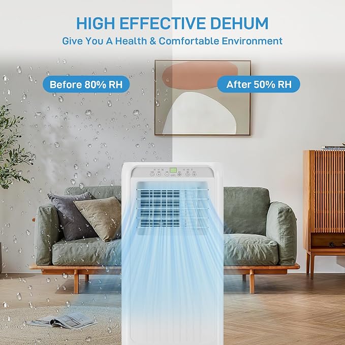 Portable Air Conditioner 8000 BTU With, 24H Timer & Smart/Sleep Mode, Cools - Image 3