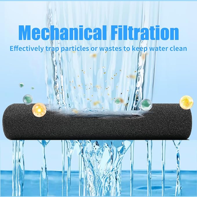 AQUANEAT 2 Pack Aquarium Bio Sponge Filter Media Pad Cut-to-Size Open Cell Foam - Image 3