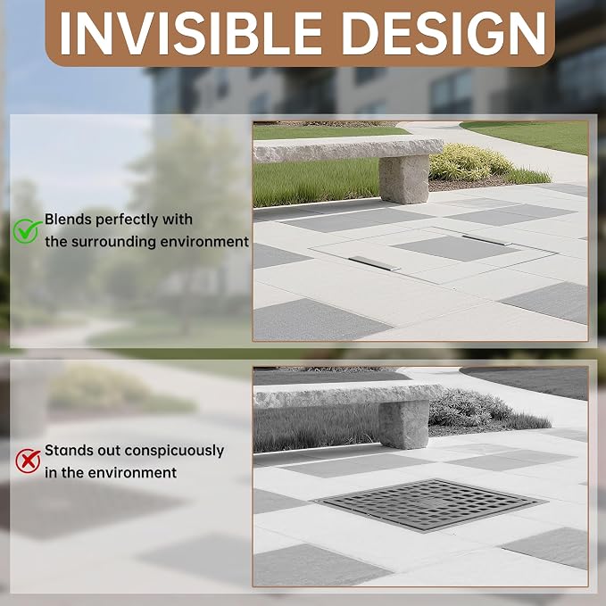 36x36 inch Stainless Steel Invisible Manhole Cover and Frame, Square Recessed - Image 3