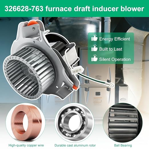 326628-763 HC21ZE122A Furnace Draft Inducer Motor, Compatible - Image 4