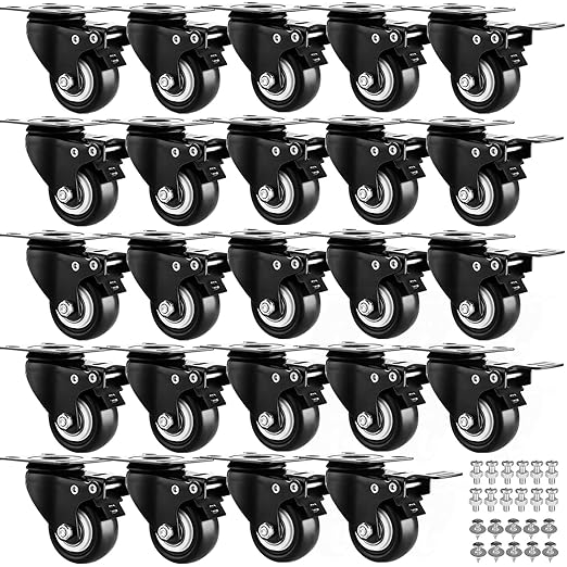 1.5" Casters Set of 24 Heavy-Duty Industrial Caster Wheels by GcFoir