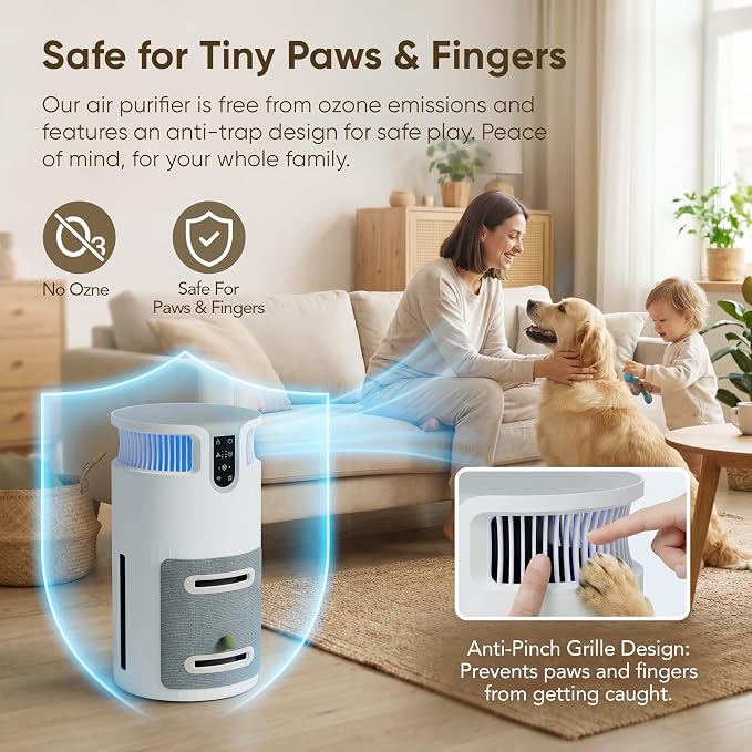 Greesum Pet Air Purifier for Cats, 320m³/h CADR Smart Air Cleaner - Image 5