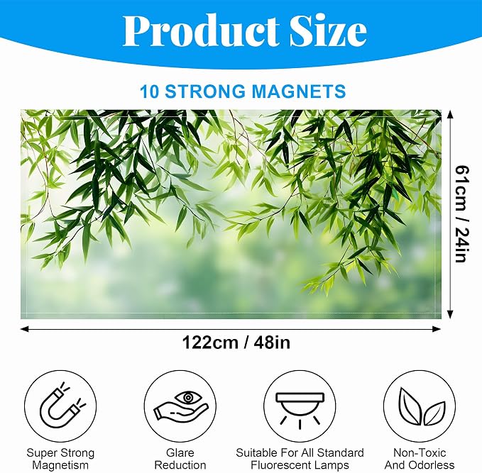 2 Pack Fluorescent Light Covers- 4 x 2 Feet Magnetic Ceiling Light Cover Room - Image 2
