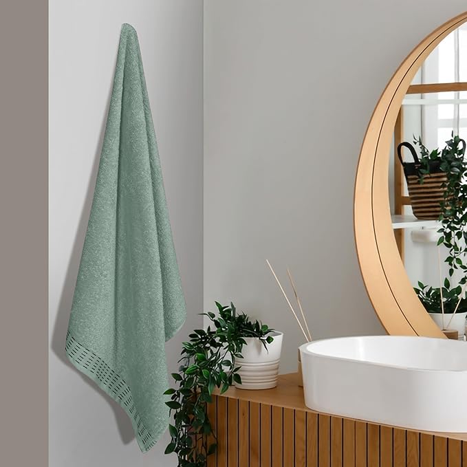 Cotton 2 Pack Oversized Bath Towel Set 28x55 inches, Large Bath Towels, Ultra Absorbant Compact Quickdry & Lightweight Towel, Ideal for Gym Travel Camp Pool - Jade