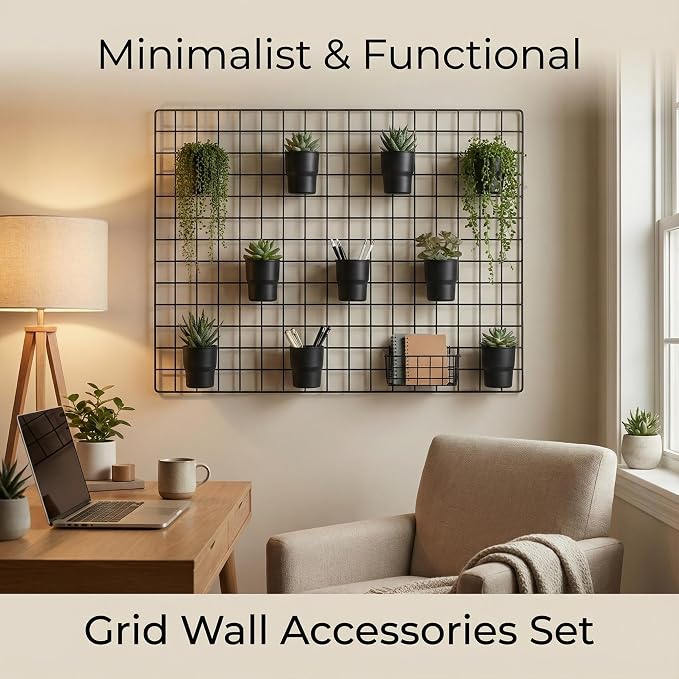 Kaforise15-Piece Wire Grid Panel Accessories Set, 10 Black Hanging Cups and 5 - Image 8