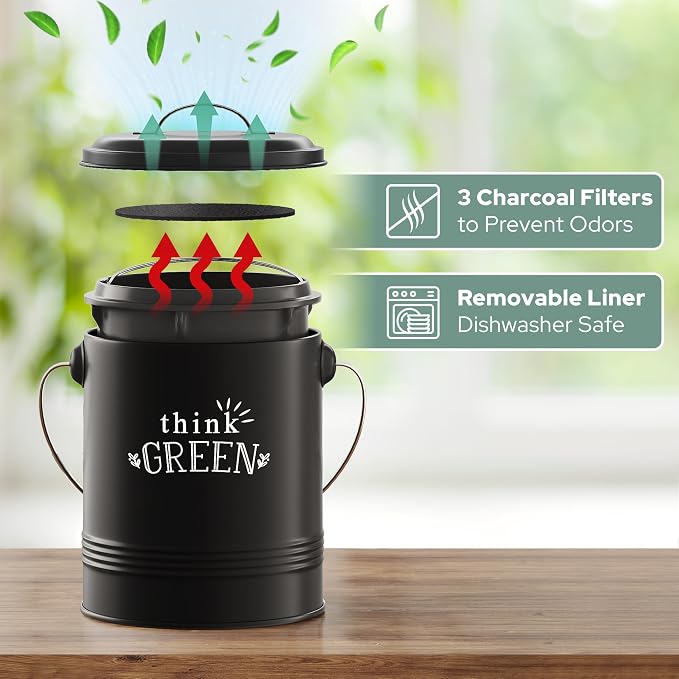 Barnyard Designs Compost Bin for Kitchen Counter - Image 2