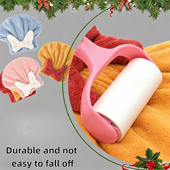 (2PC Red + Pink) Women's Super Absorbent Towel Pack Ultra Fine Fiber Quick Drying Towel Soft Bow Tie Set to Reduce Hairiness Lightweight Hair Blow Towel Suitable for All Hair Types